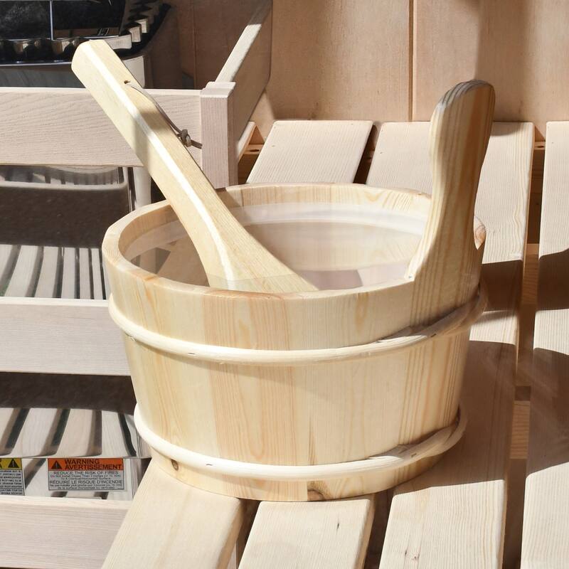 ALEKO Wood Wet Dry Indoor 6 Person Sauna with ETL Certified Heater