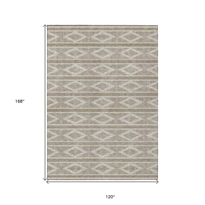 HomeRoots Geometric Transitional Rectangle Outdoor Rug