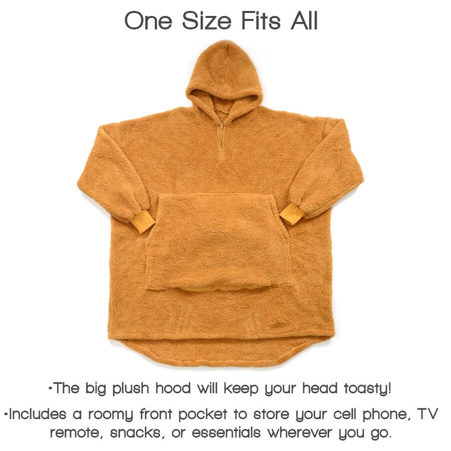 Tenby Wearable Blanket with Sleeves for Women and Men, Oversized One Size  Sherpa Blanket Hoodie Sweatshirt with Front Pocket, Foldable Portable  Travel