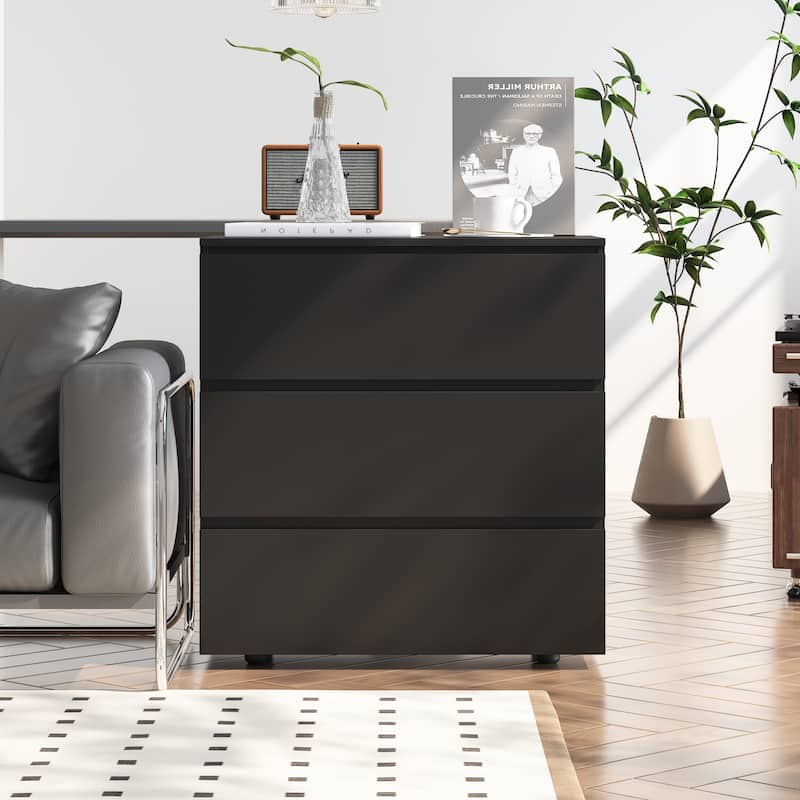3 Drawer 32.3"H x 30.3" W Nightstand Chest Cabinet Dresser Bedroom Storage
