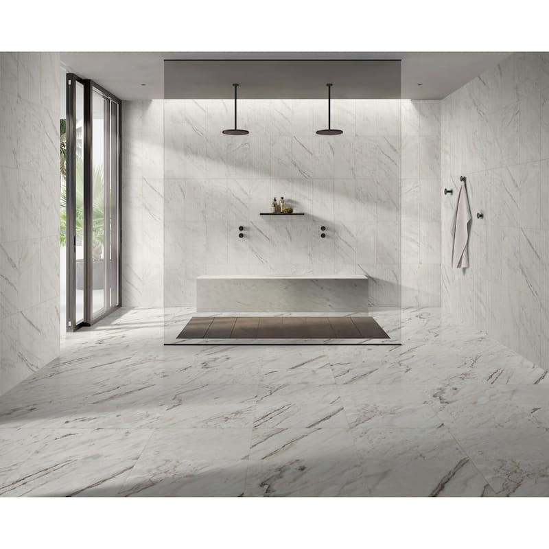 12"×24" Natural 3D Fluted Marble Tile with OL Textured Finished for Wall, 1 Box 4 PCS