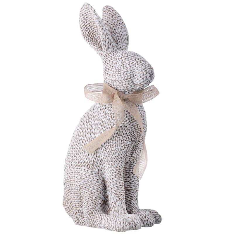 21" Resin Woven Fabricated Rabbit