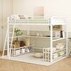 preview thumbnail 1 of 5, Metal Full Size Loft Bed with Desk, Storage Shelves and Charging Station