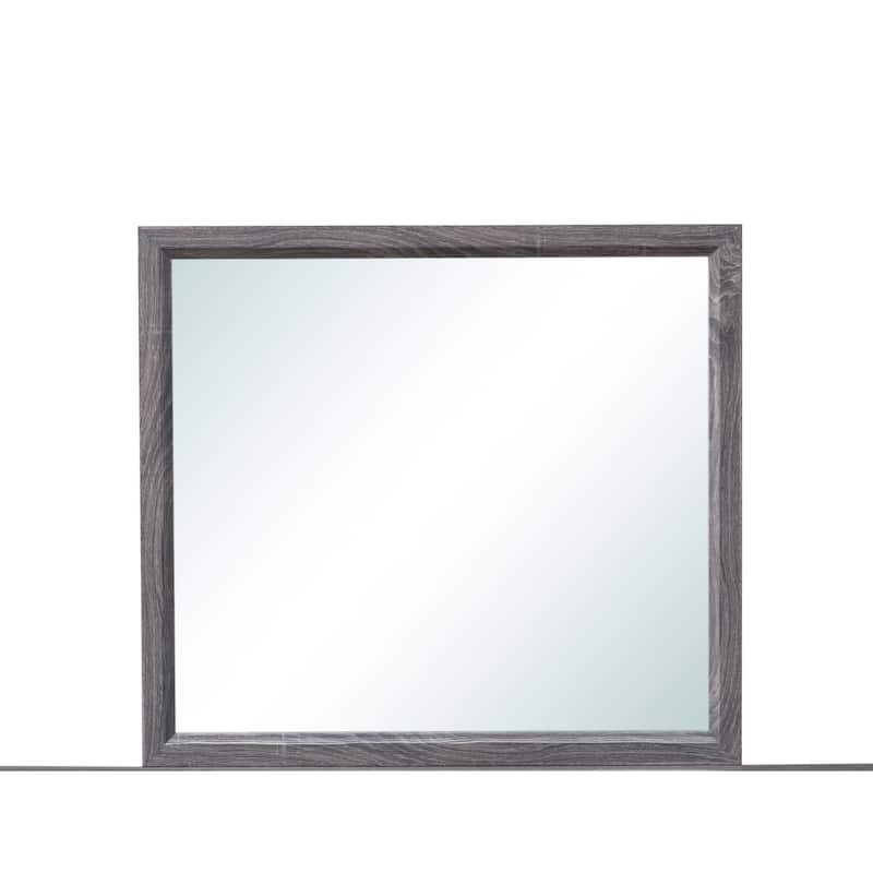 HomeRoots 35" Dark Gray Wood Framed Accent Mirror - Dark Gray - 39' X '35' X '1