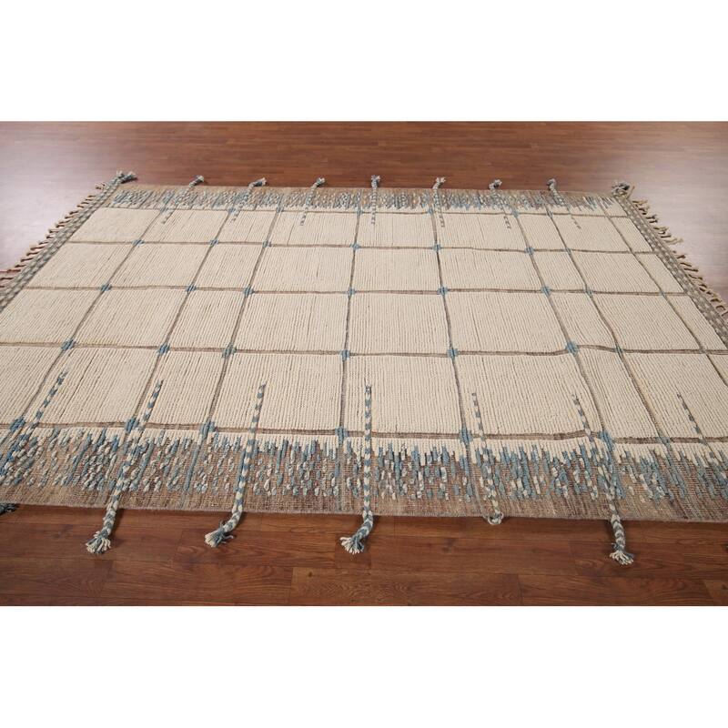 All-Over Moroccan Modern Area Rug Handmade Wool Carpet - 6'0"x 9'6"