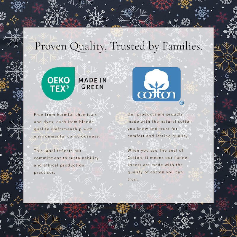 Linery & Co. Ultra-Soft Turkish Cotton Flannel Holiday Print Sheet Set