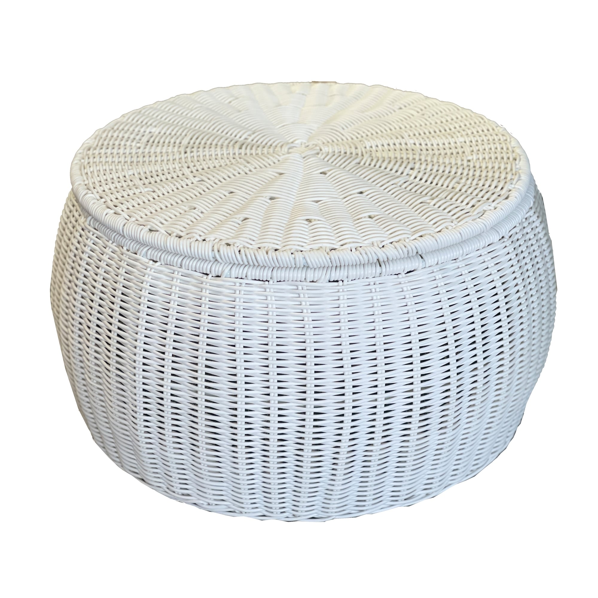 White shop wicker footstool
