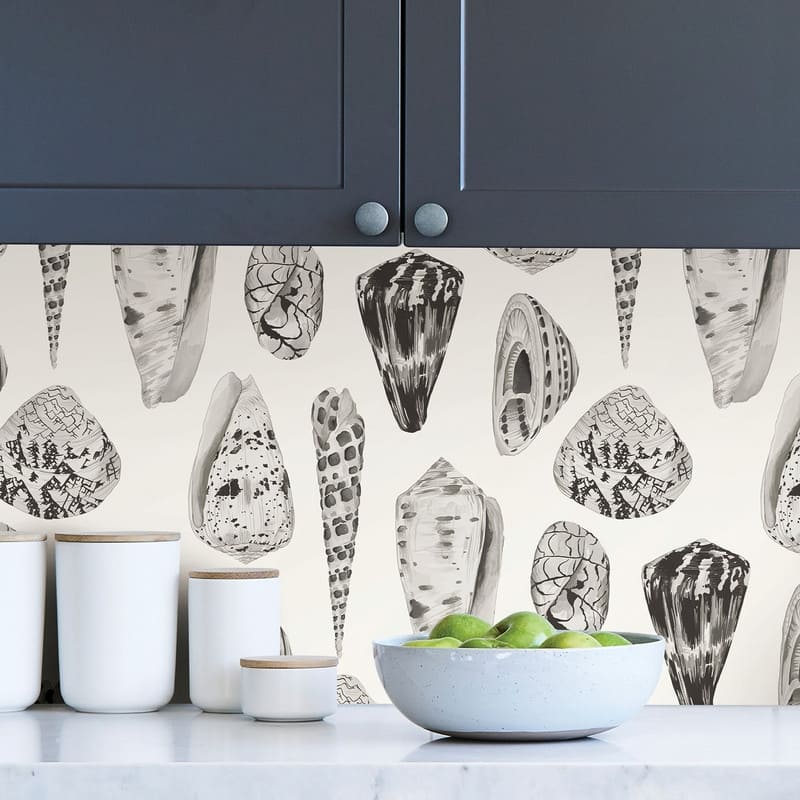 Scalamandre Graphite Coquina Self Adhesive Peel & Stick Wallpaper