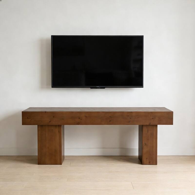 Solid Wood TV Stand for 55/60/65/75 Inch TVs, Entertainment Center Media Console Table for Living Room Bedroom