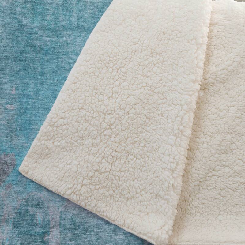 Premium Machine Washable Abstract Ombre Sherpa Throw Blanket