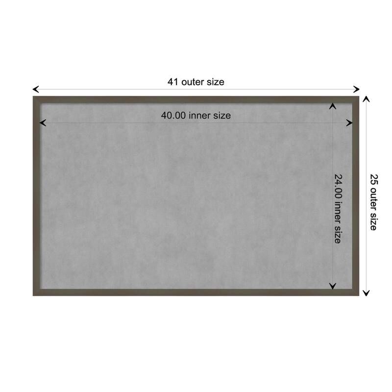 Amanti Art Svelte Clay Grey Framed Magnetic Board - Board Size 40x24