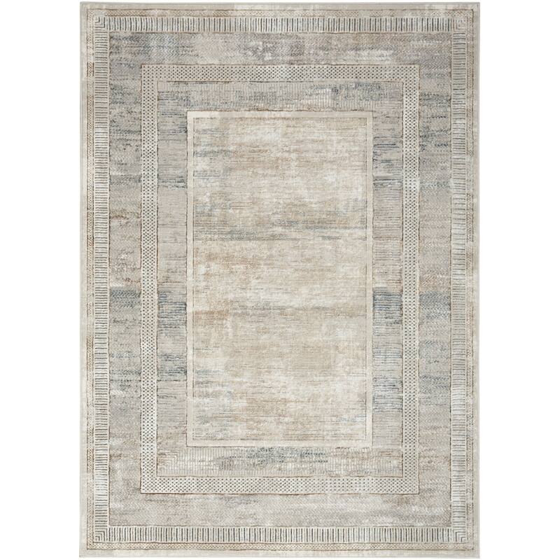 Juhef Power Loomed Geometric Modern Non Skid Stain Resistant Area Rug By HomeRoots - 118' X '94' X '0.39