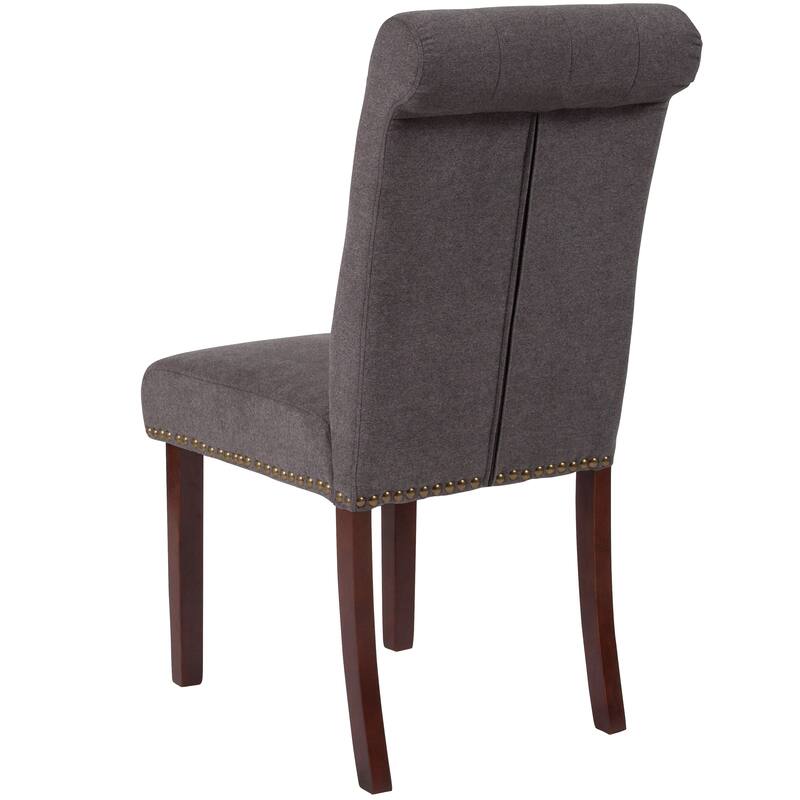 4PK Parsons Chairs-Rolled Back, Accent Nail Trim