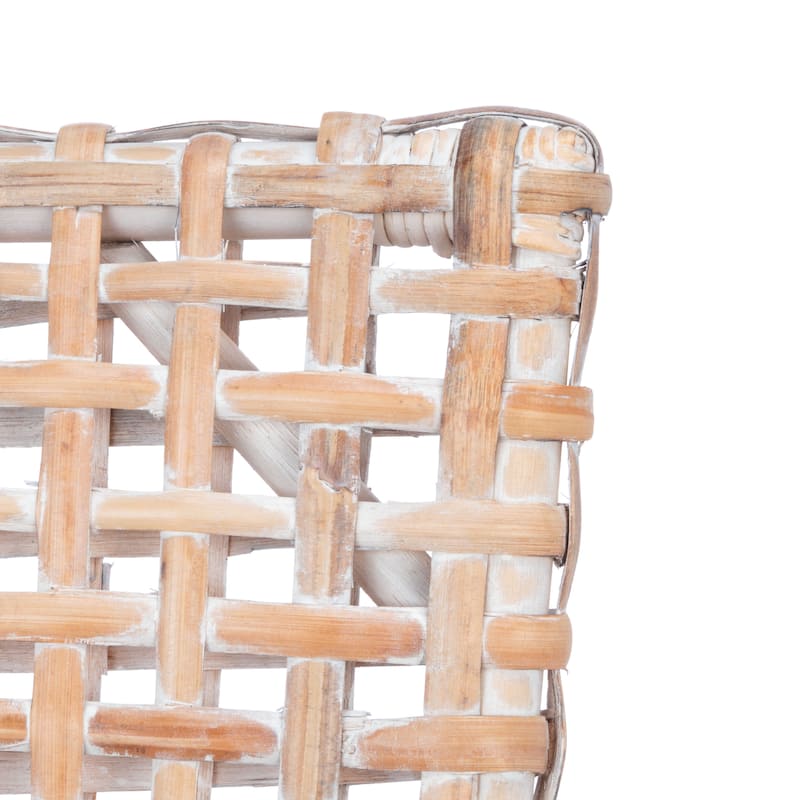 SAFAVIEH Roxanna Coastal Rattan Accent Chair with Cushion - 29.5" W x 26.2" L x 31.1" H - 30Wx26Dx31H