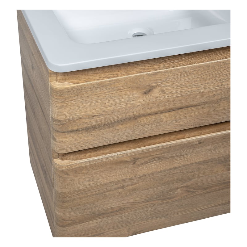 Modern Free Standing Bathroom Vanity with Washbasin | Comfort Collection with Mirror Simple 32"