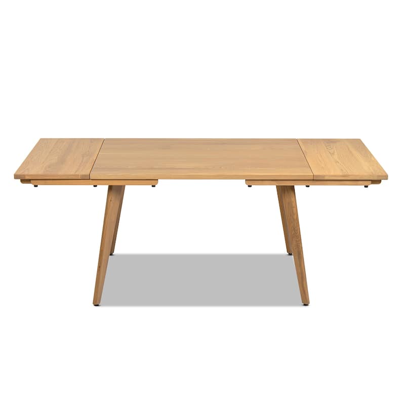 Jennifer Taylor Home Capri Solid Red Oak Wood Extendable Leaf Dining Table