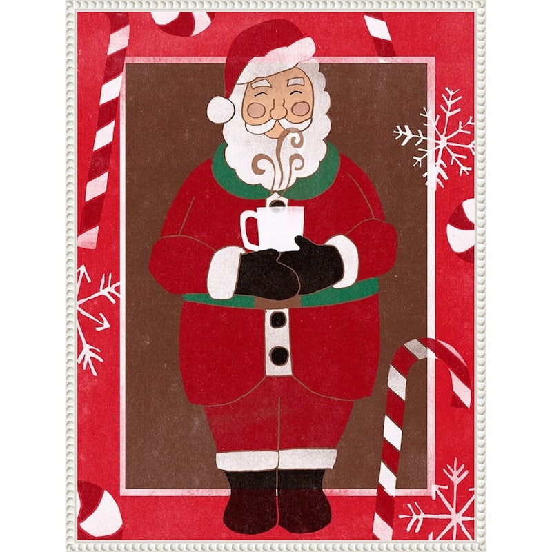 Cozy Cocoa Christmas II by June Erica Vess (23 x 30 in.), Framed Canvas Wall Art Print - Sylvie Beaded White