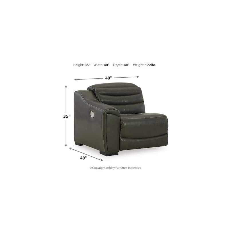 Signature Design by Ashley Center Line Black 2-Piece Power Reclining Sectional Loveseat - 80.75"W x 40"D x 35"H