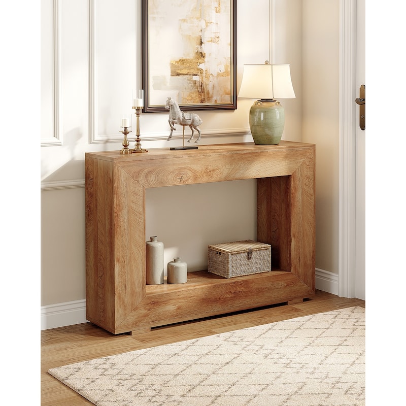 47 Inches Farmhouse Wooden Console Table with Storage