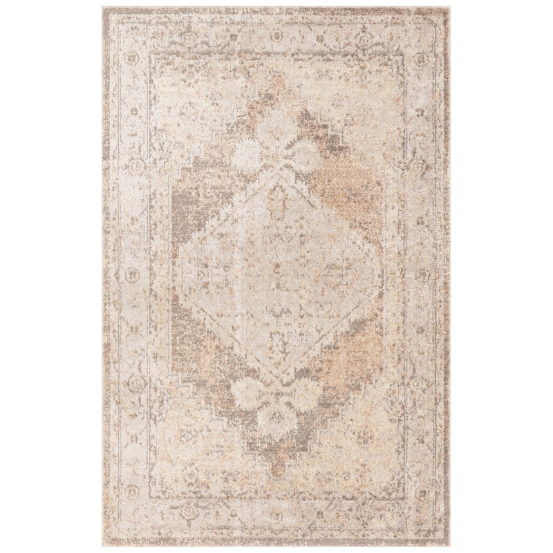 Nourison Abby Machine Washable Indoor only Persian Distressed Area Rug - 2' 2" x 4' - Beige - Rectangle
