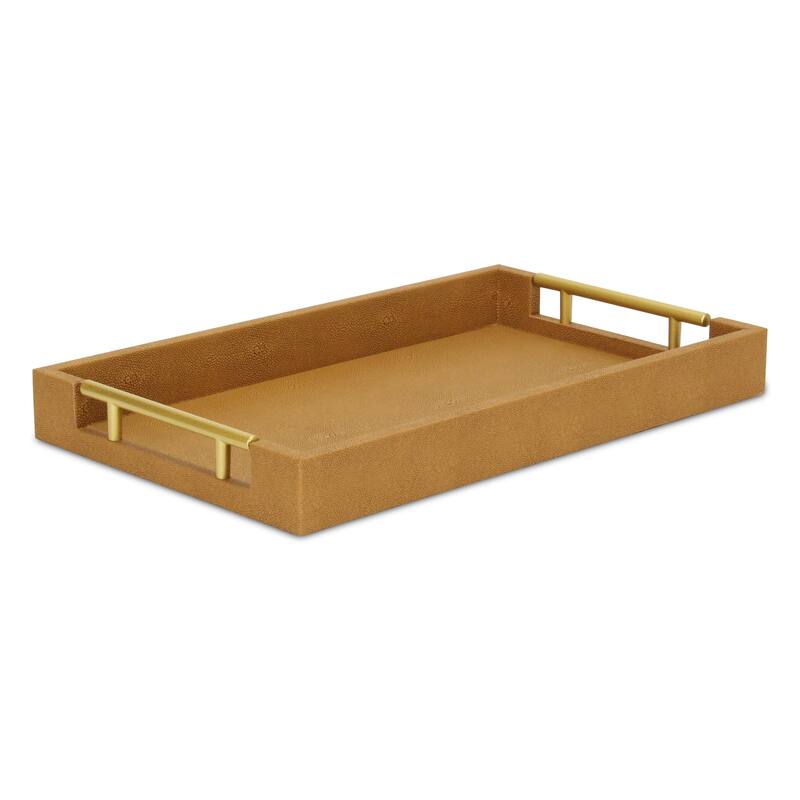 Lusan Faux Shagreen Tray with Handles