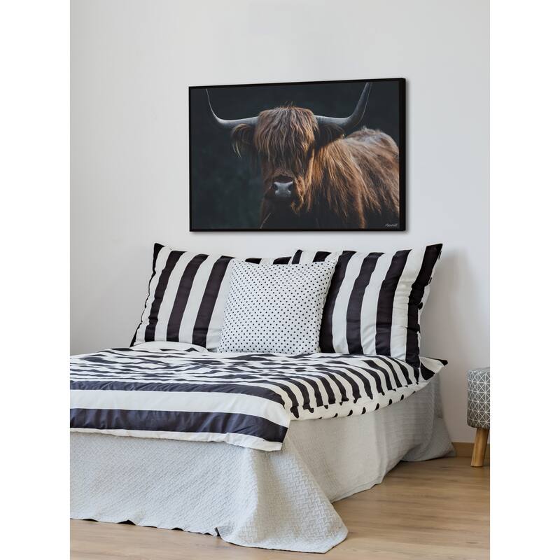 Thick Horns Floater Framed Print on Canvas
