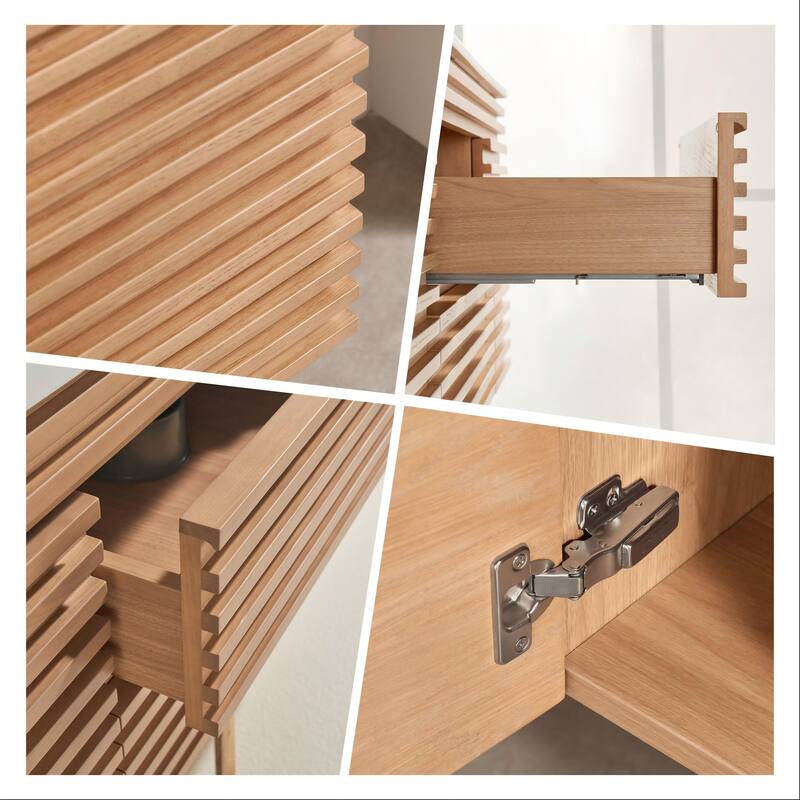 Modland 48" Wall Mount Bathroom Vanity with Ceramic Sink, 2 Soft-Close Drawers & 2 Doors - 48 inch