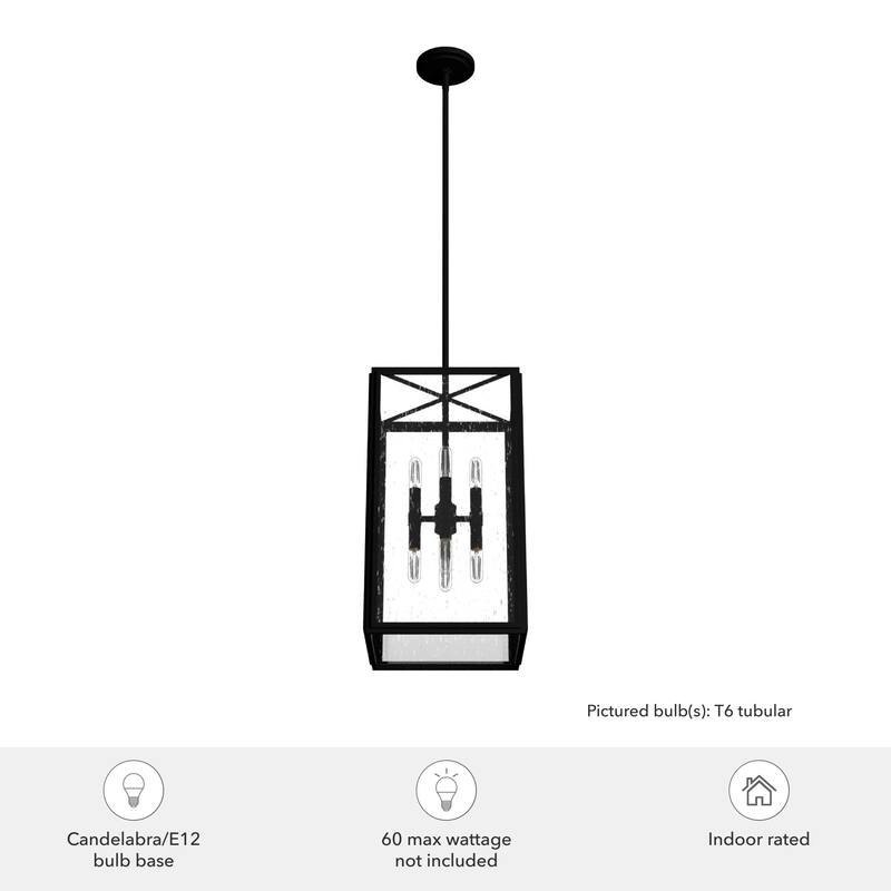 Hunter Felippe 8-Light Pendant w/Clear Seeded Glass, Industrial, Modern Farmhouse - Entry, Island, Dining Room