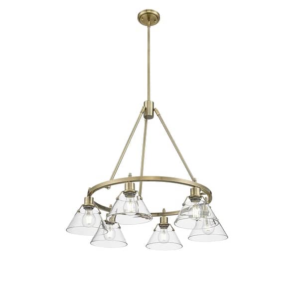 slide 1 of 1, Orwell 6-Light Chandelier in Aged Brass with Clear Glass - Gold