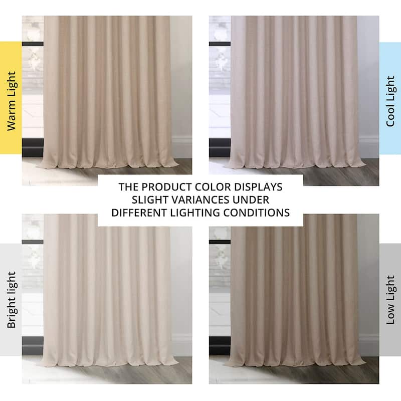 Exclusive Fabrics Faux Textured Faux Linen Room Darkening Curtains for Bedroom & Living Room Curtains (1 Panel)