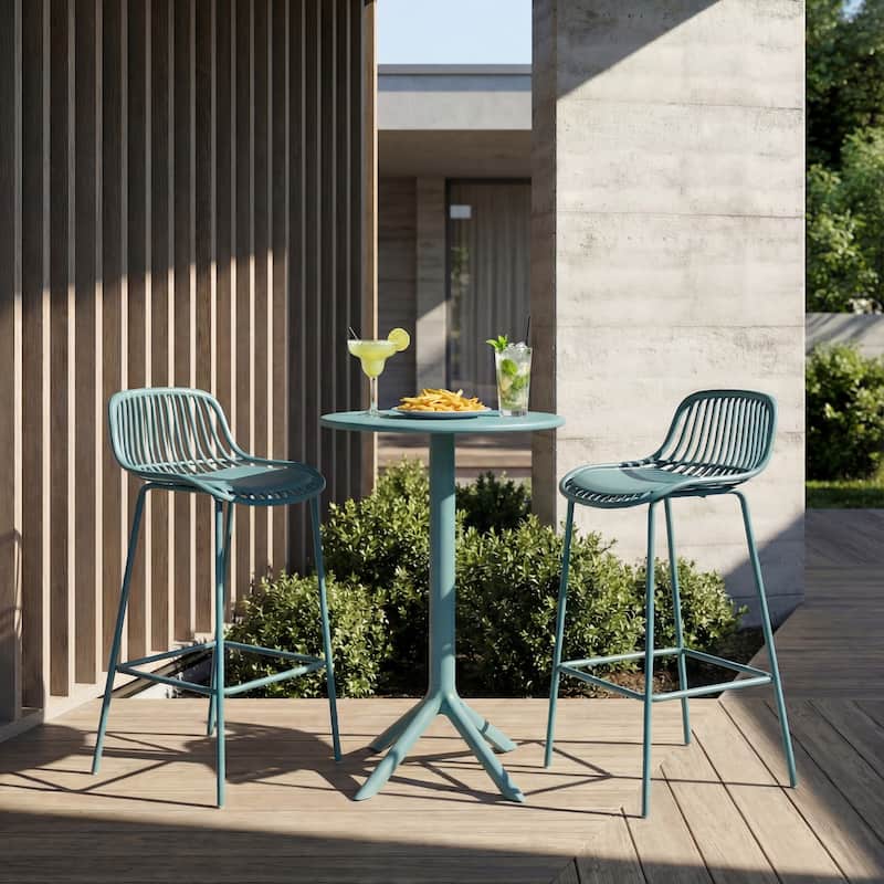 Christopher Knight Home - Benson Modern Outdoor Barstool with Weather-Resistant Design - Set of 2