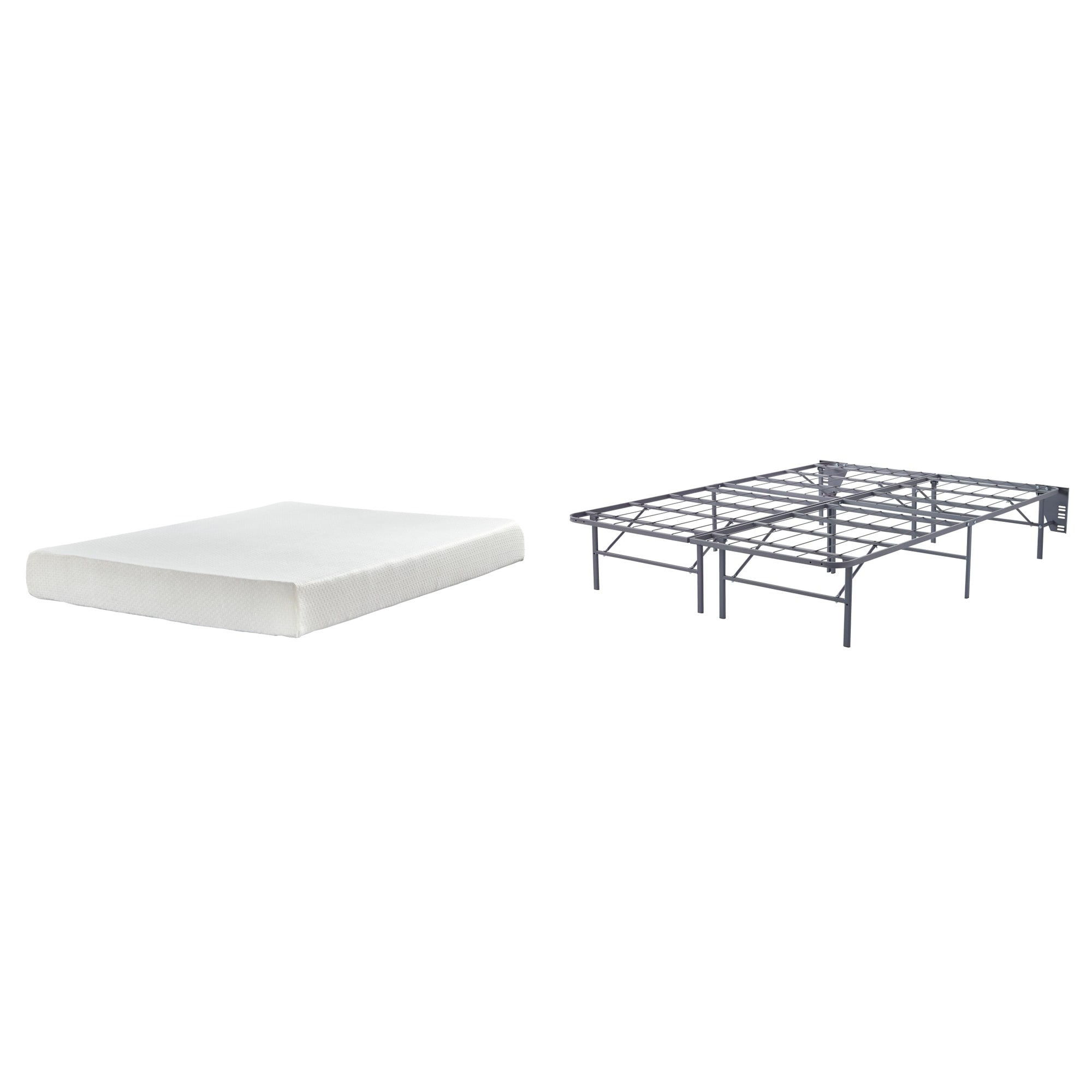 Signature Design by Ashley Chime 8 Inch Memory Foam Black/White 2-Piece Mattress Package