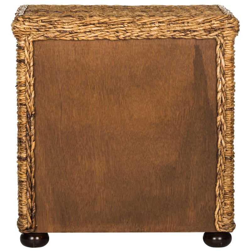 SAFAVIEH Wencke Wicker One Drawer Natural Abaca Brown Nightstand