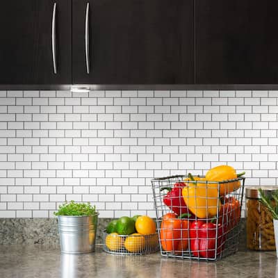 Merola Tile Metro Subway Matte White 11-3/4" x 11-3/4" Porcelain Mosaic Tile