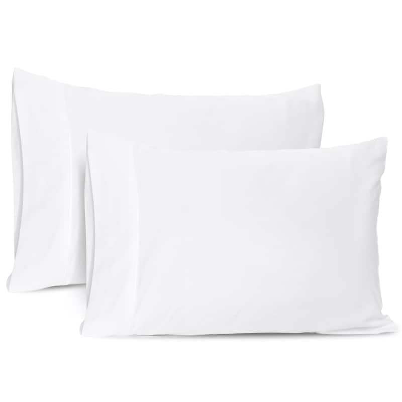 Nestl 2 Piece Pillowcases - Soft Microfiber Bedding Pillowcase Set - Includes 2 White Pillowcases