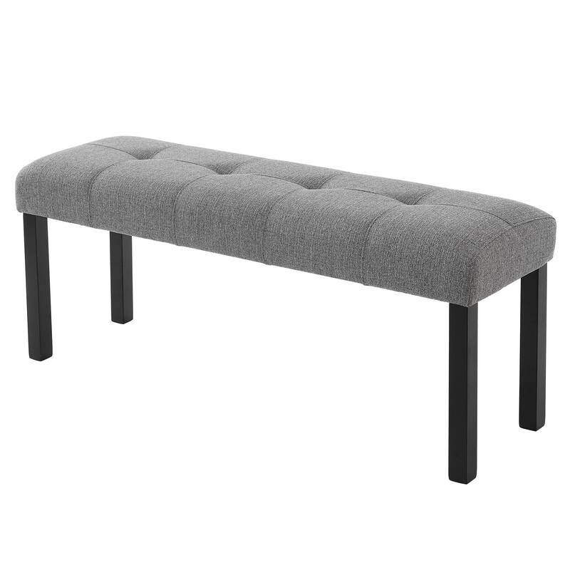 Gray Dining Bench Window Bench Indoor Bench with Wood Legs, Rustic Footrest Bench Vanity Bench Leisure Bench