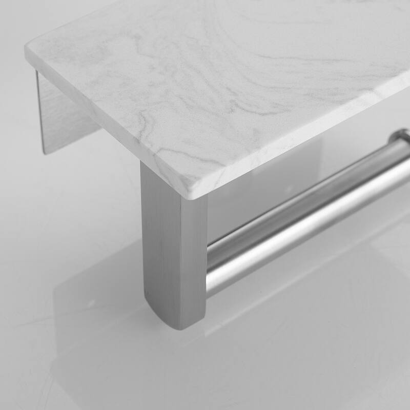 Toilet Paper Holder with Marble Shelf