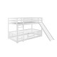 preview thumbnail 53 of 58, Twin Over Twin Bunk Bed with Slide,Ladder,Door,Safety Guardrails,Floor