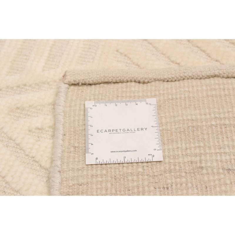 ECARPETGALLERY Hand-knotted Tangier Cream Wool Rug - 7'10 x 9'10