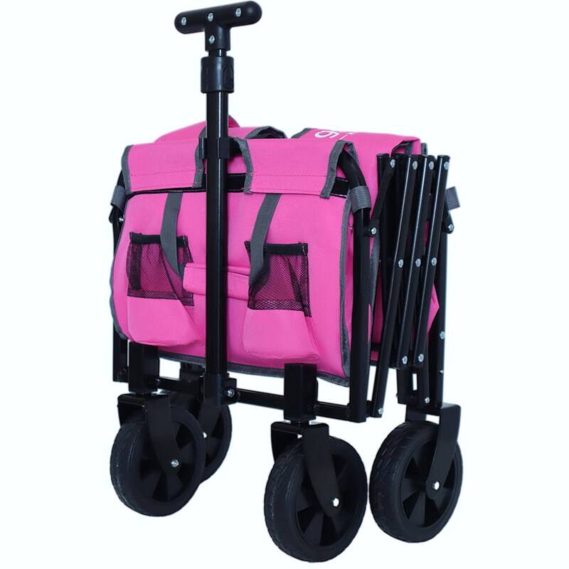 Expandable Dual-Layer Utility Wagon with 100% Extra Space, Ideal for Grocery Cart