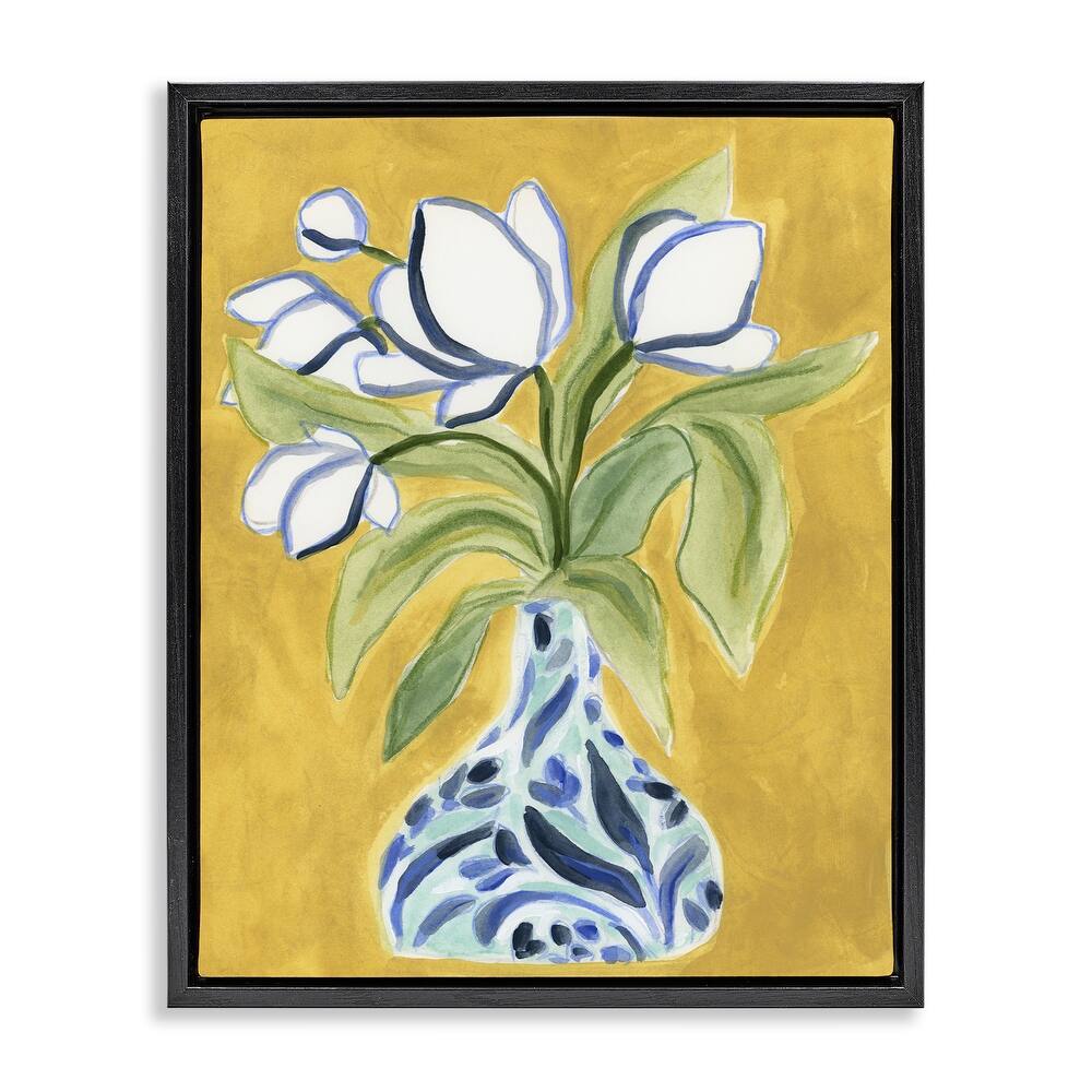 Stupell Bright Tulips in Vase Framed Floater Canvas Wall Art Design By June Erica Vess