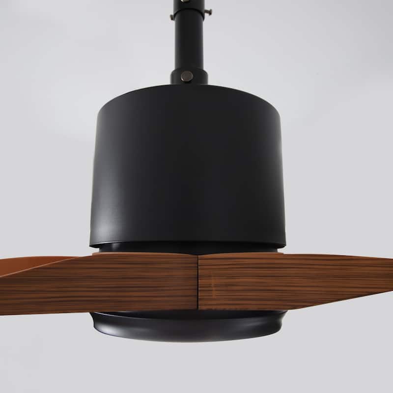 42" Indoor/Outdoor Black Modern Plug-In Ceiling Fan with Light