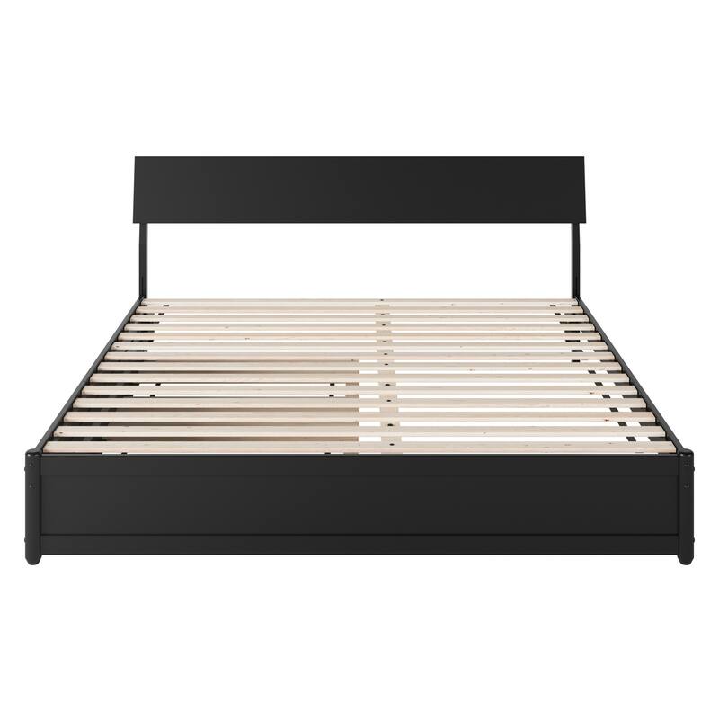 Norla Wood Platform Bed with Trundle
