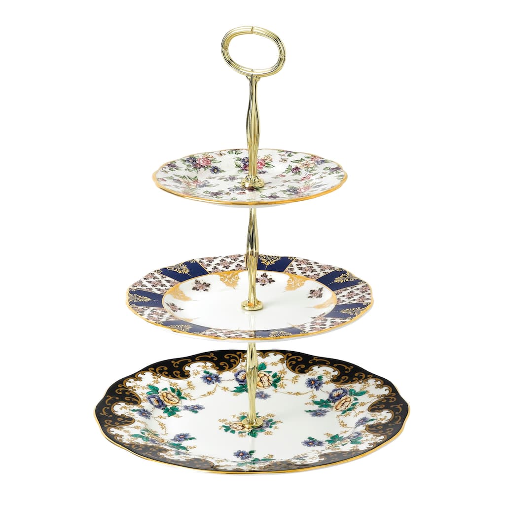 Royal Albert 100 Years Cake Stand Three-Tier (English Chintz, Regency & Duchess)