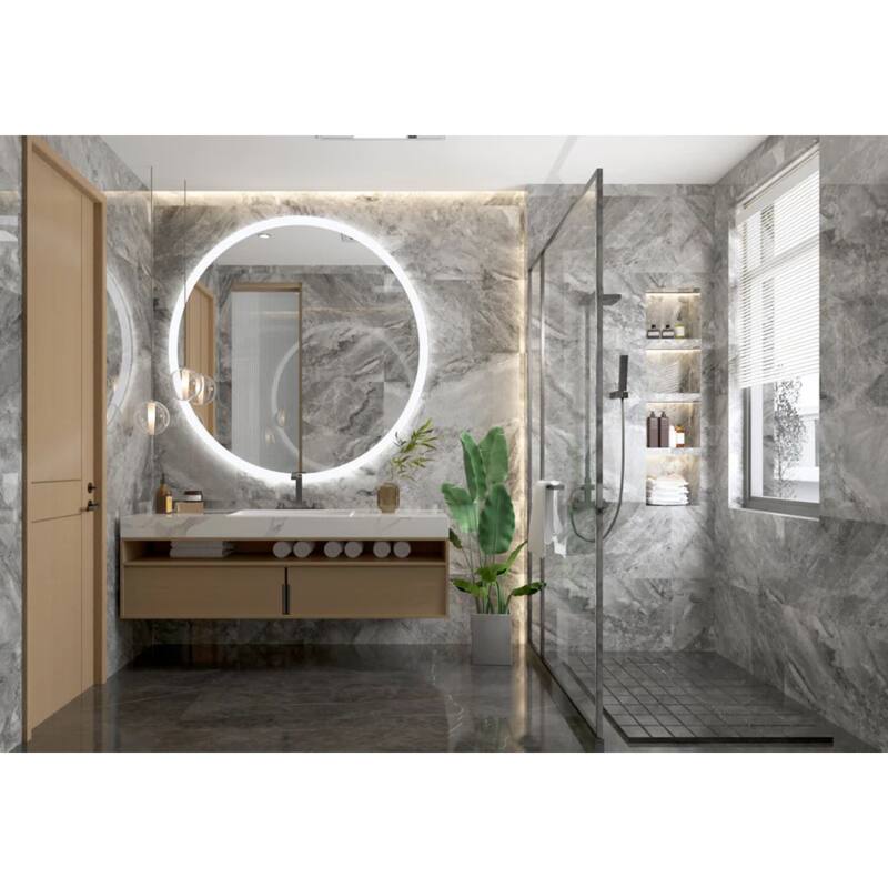Modern Mirrors Luna Round Lighted LED Bathroom Vanity Mirror IP44