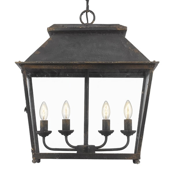 slide 2 of 7, Golden Lighting Abingdon 4 Light 21" Wide Taper Candle Pendant with Antique Black Iron
