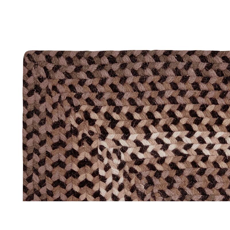 Better Trends Woodbridge Braid 100% Wool Stain Resistant, Double-Sided Reversible Rectangle Indoor Area Utility Rug