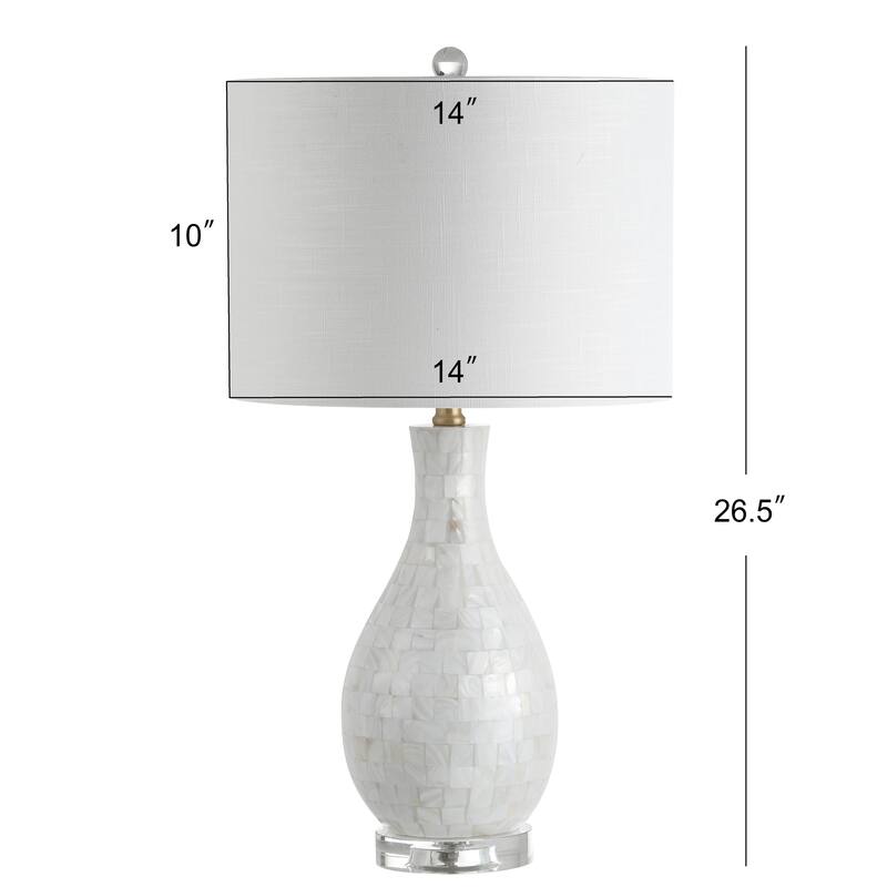 Cannon 26.5" Seashell LED Table Lamp, White by JONATHAN Y