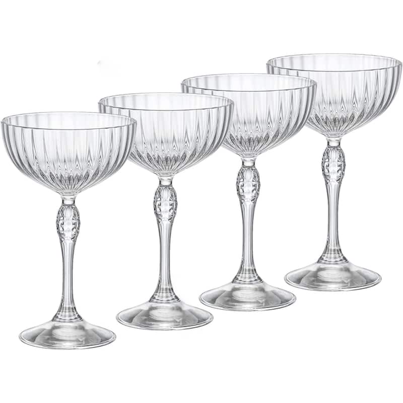 Bormioli Rocco Set of 4 America '20s Cocktail Coupes - 7.75 oz. - 7.75 oz. - Clear