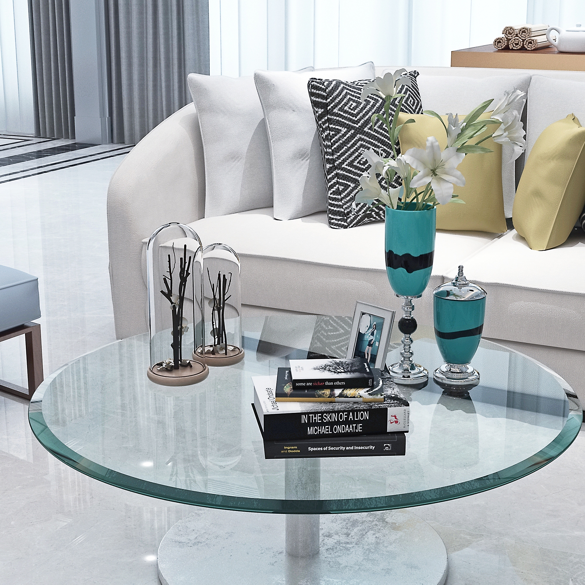 30 inch round glass sales coffee table